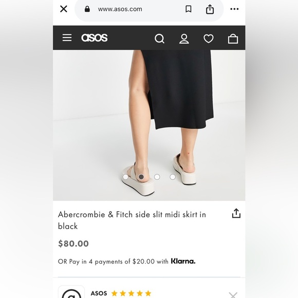 Abercrombie & Fitch Side Slit Midi Skirt - Picture 3 of 8